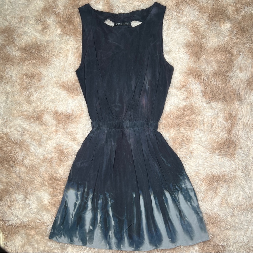 Gypsy 05 Silk Charcoal Tie-dye Dress Size XS